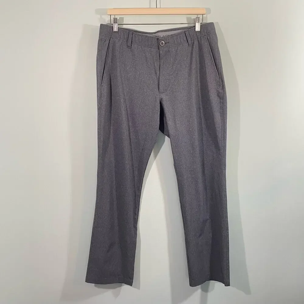 Under Armour Men's Light Grey Anti Slip Waist Straight Leg Golf Pants Size 36/30